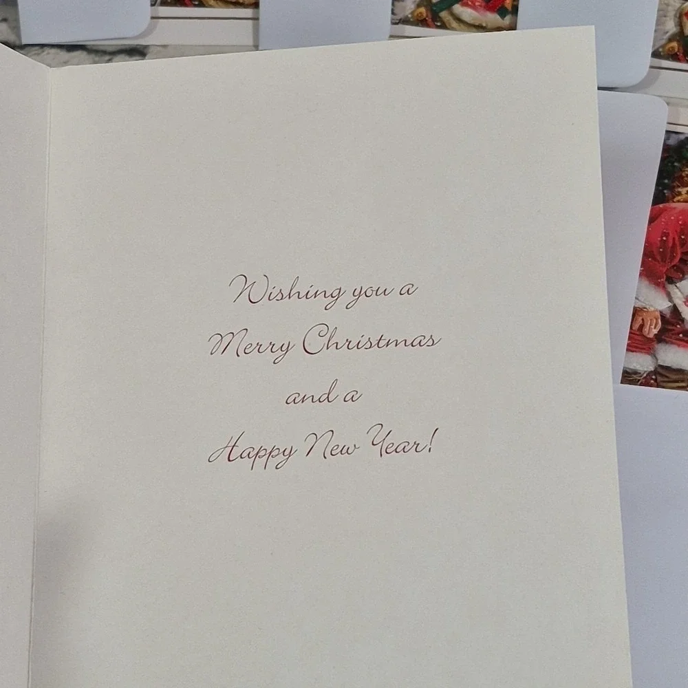 Burgoyne 3D Christmas‎ Cards Santa Claus Lot Of 6 With Envelopes